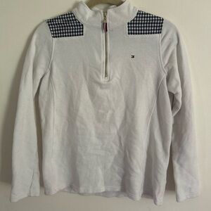 Tommy Hilfiger White and Black Checkered Pullover